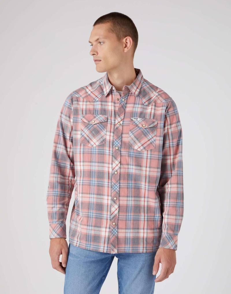 Hemd Western Shirt Herren Rot Bunt M von Wrangler