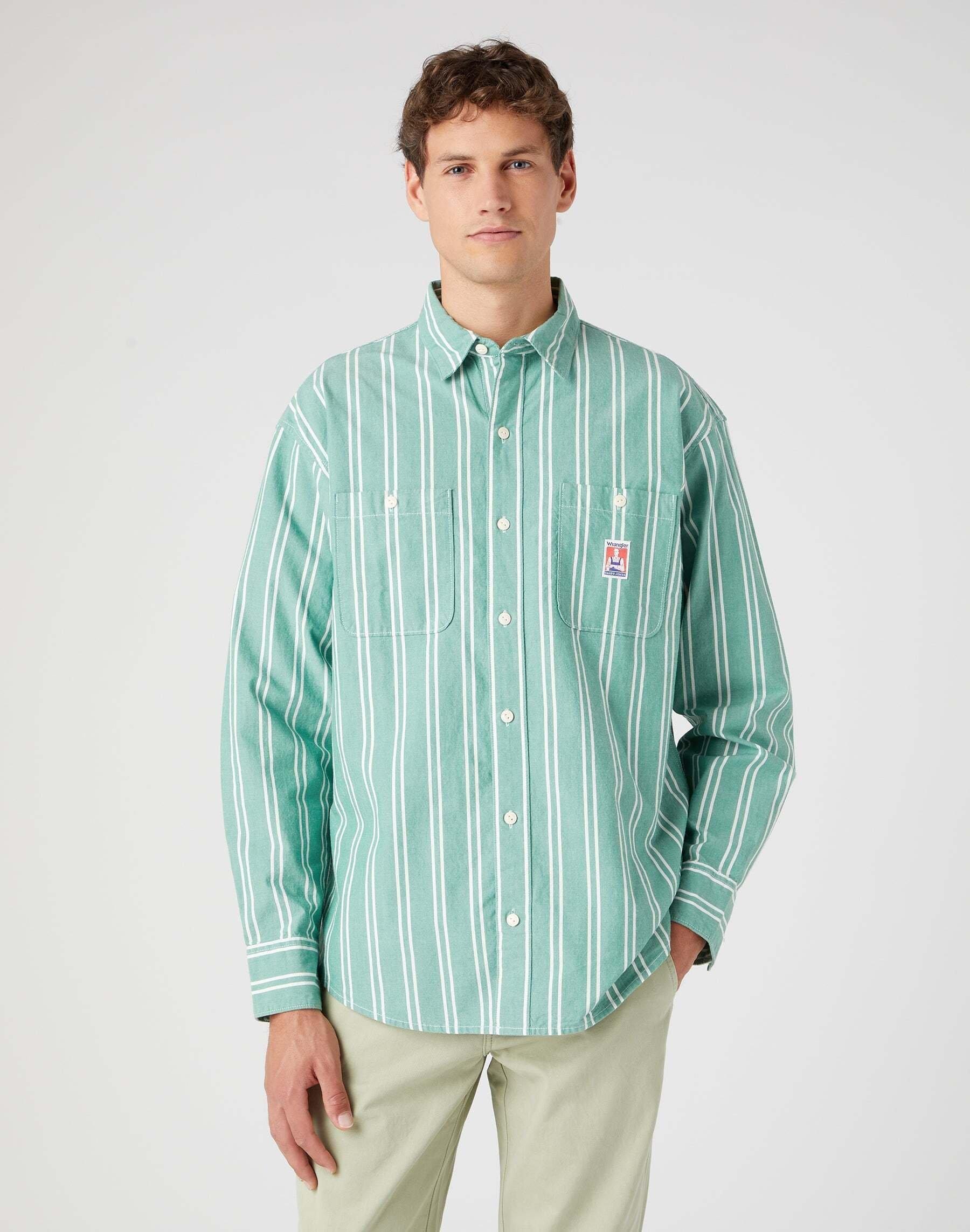 Hemden Casey Jones Two Pocket Utility Shirt Herren Grün M von Wrangler