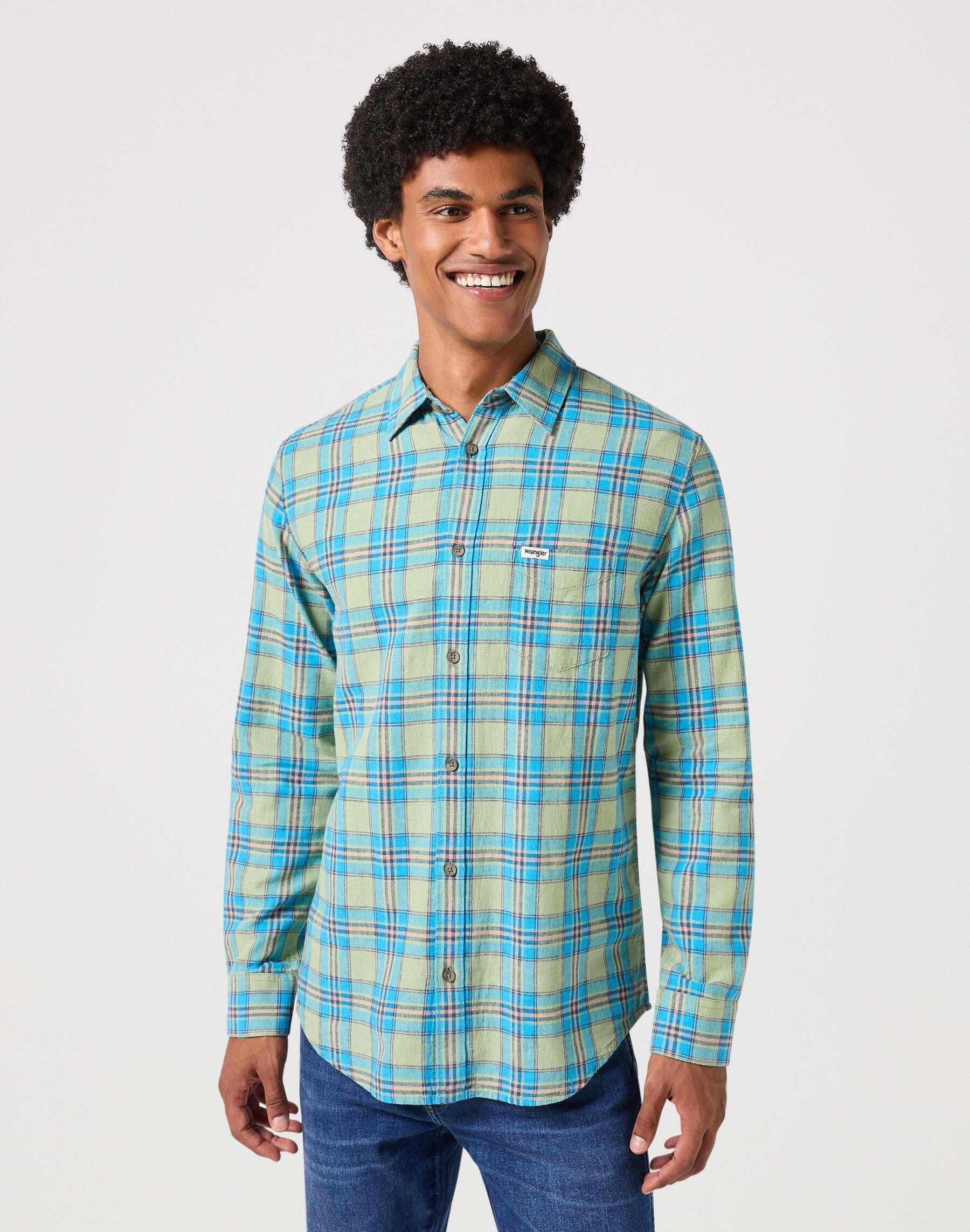 Wrangler - Hemden Langarm One Pocket Shirt, für Herren, Grün, Größe M von Wrangler