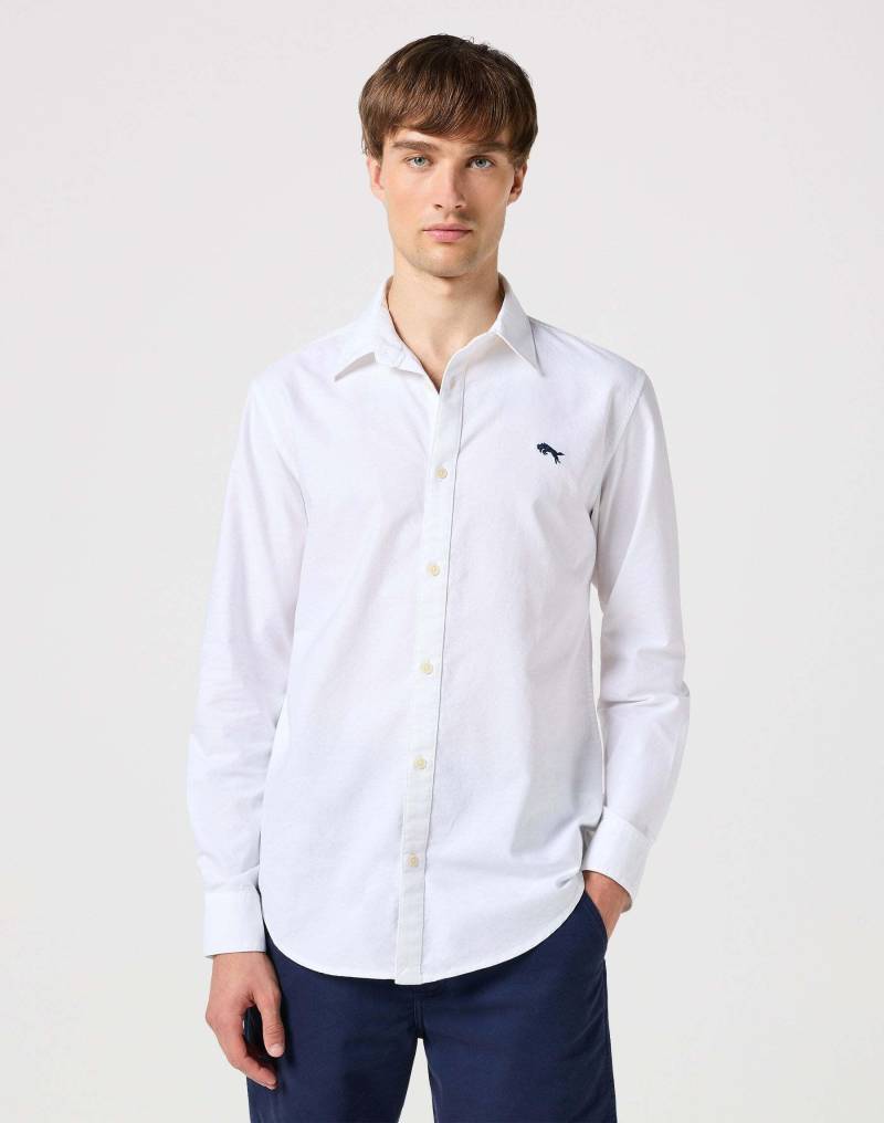 Wrangler - Hemden Longsleeves Shirt, für Herren, Weiss, Größe M von Wrangler