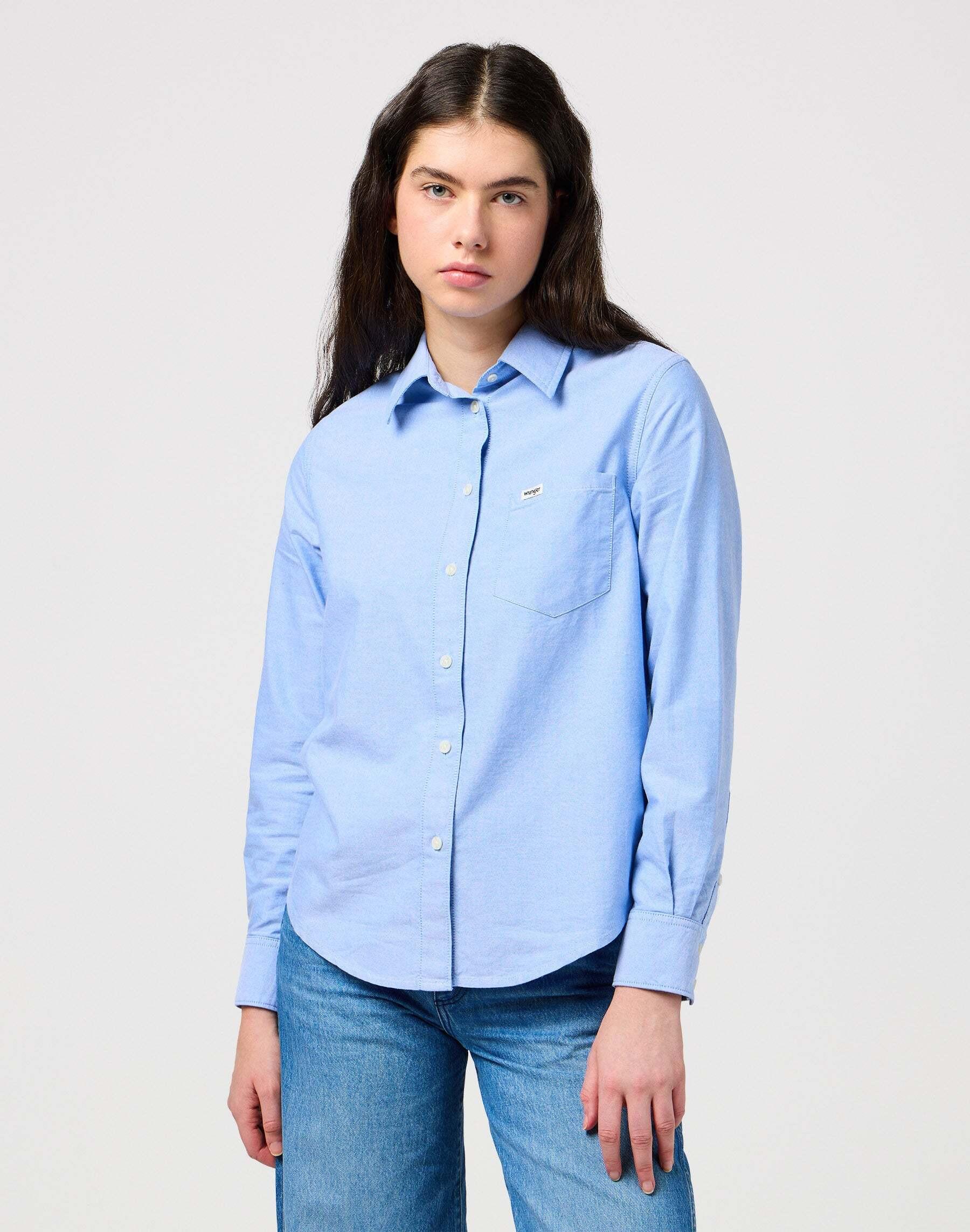 Hemden One Pocket Shirt Damen Hellblau M von Wrangler