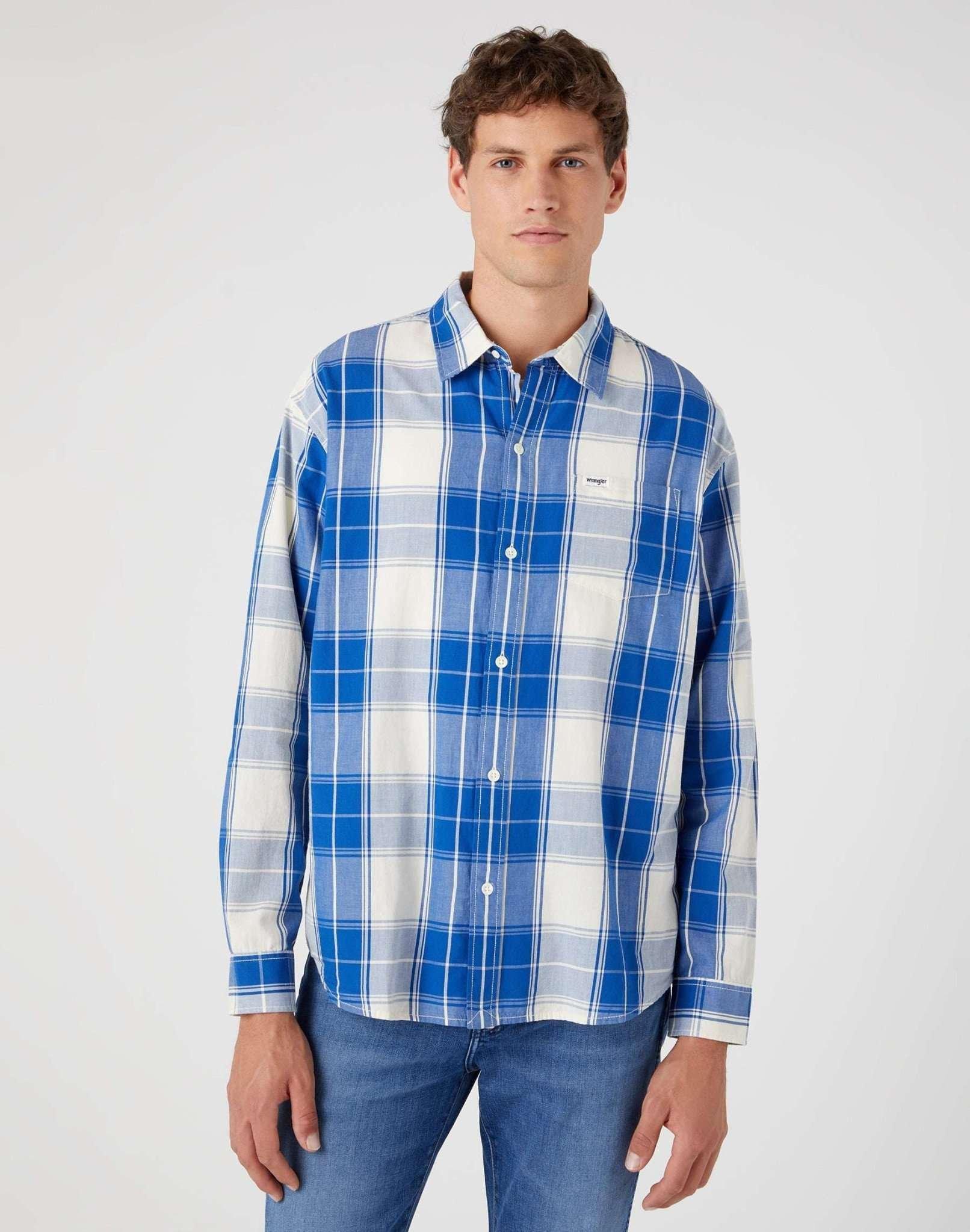 Hemden One Pocket Shirt Herren Blau M von Wrangler
