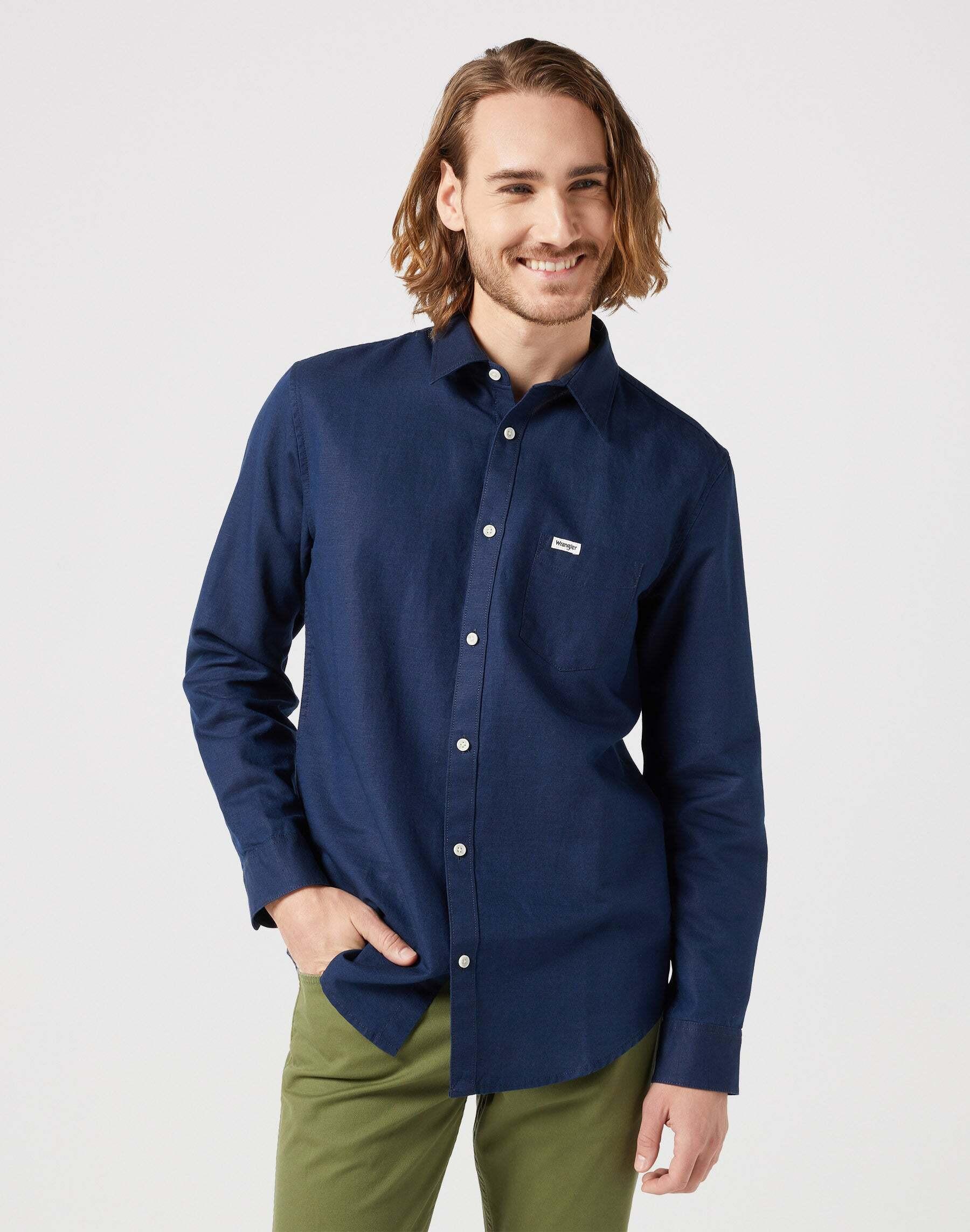 Hemden One Pocket Shirt Herren Blau M von Wrangler