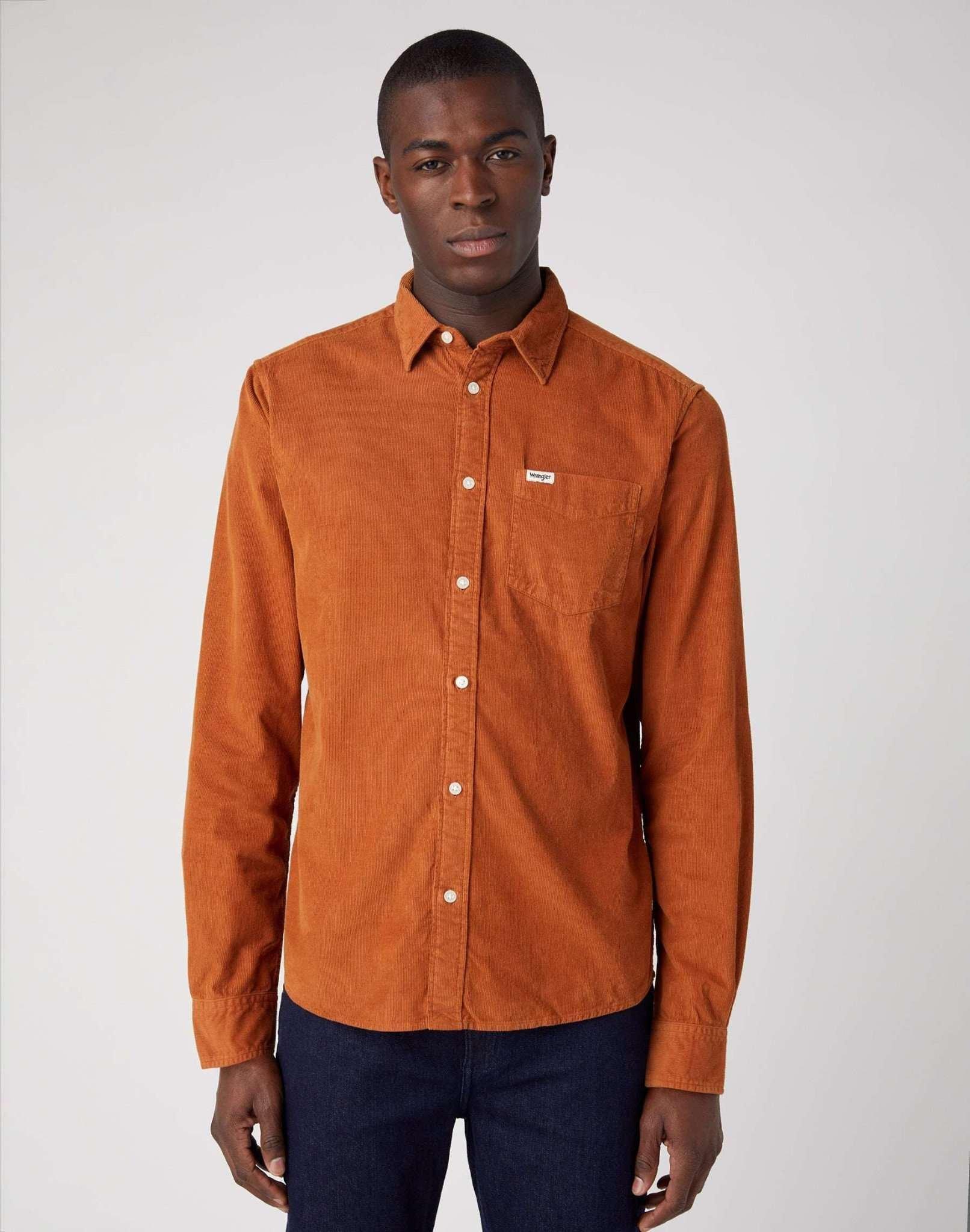 Hemden One Pocket Shirt Herren Braun XL von Wrangler