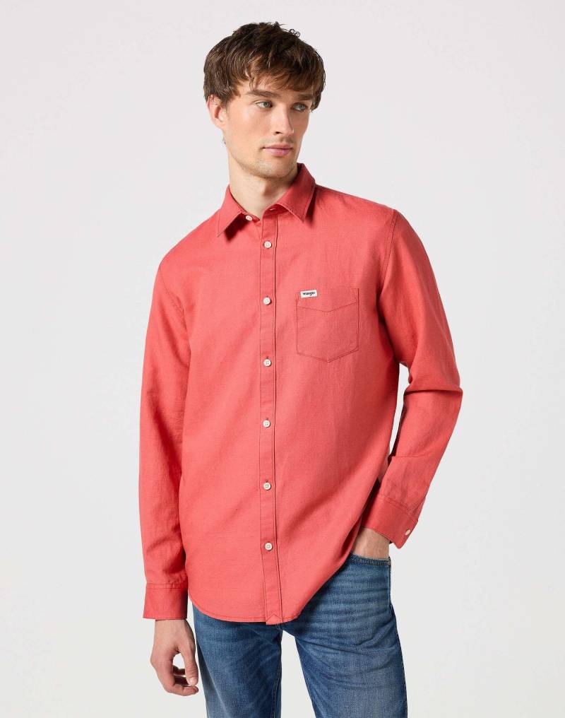 Wrangler - Hemden One Pocket Shirt, für Herren, Orange, Größe S von Wrangler