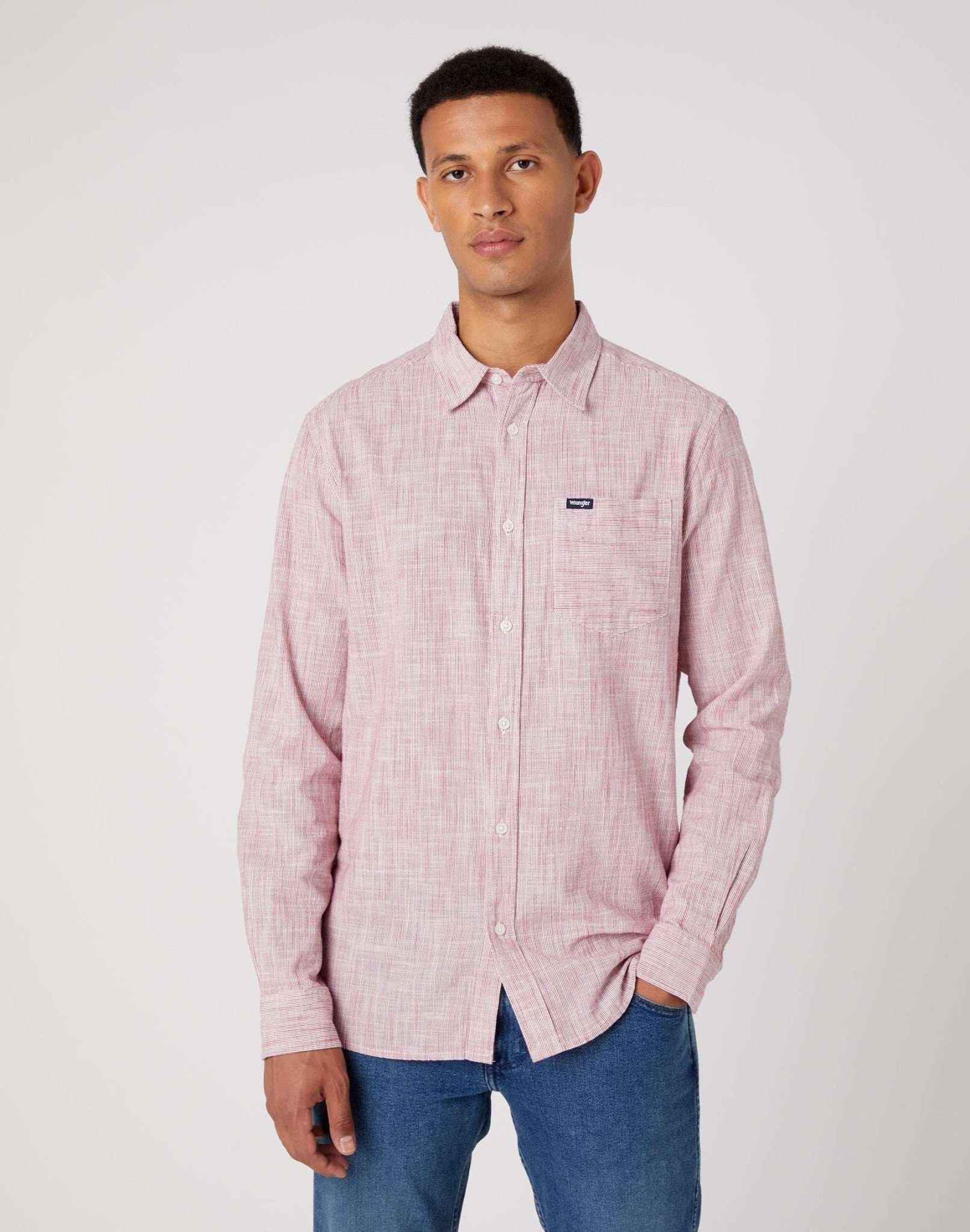 Hemden One Pocket Shirt Herren Rot Bunt L von Wrangler