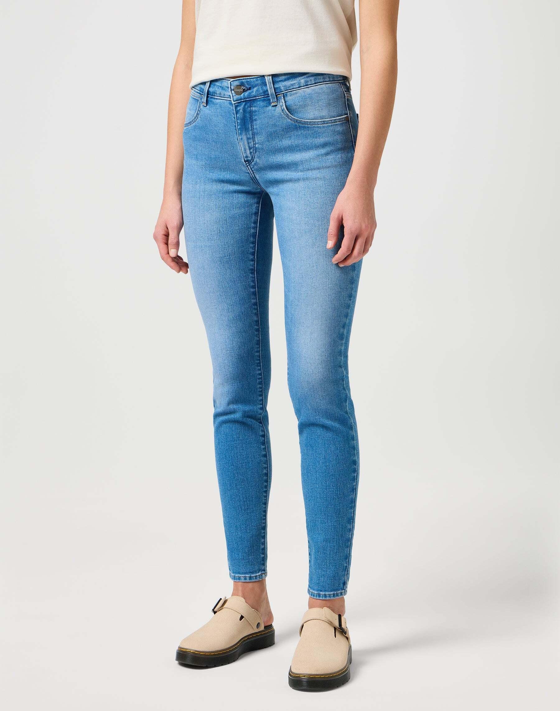 Jeans Skinny Damen Hellblau W28 von Wrangler