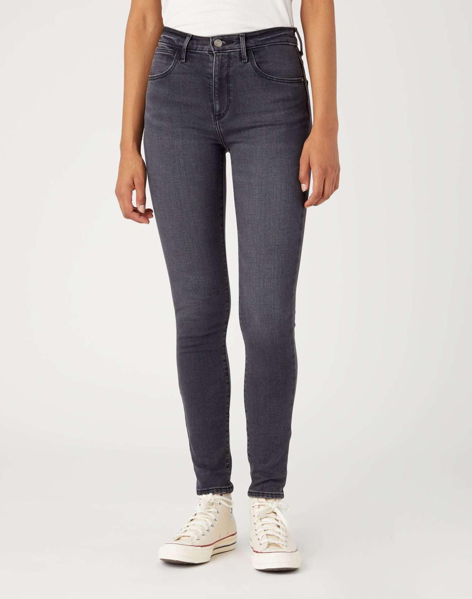 Jeans Skinny Fit High Skinny Damen Schwarz L32/W29 von Wrangler