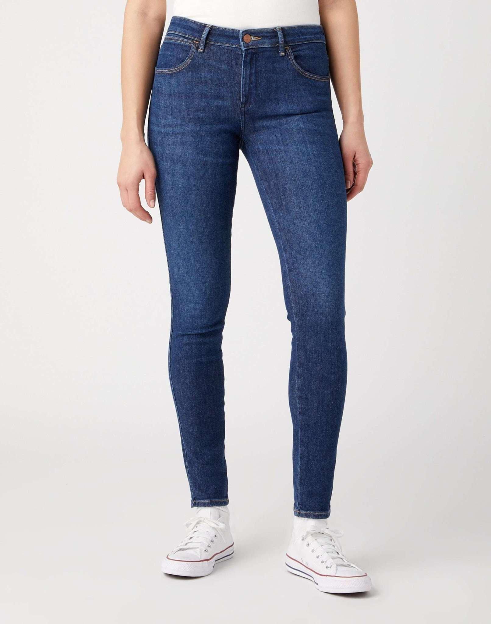 Wrangler - Jeans Skinny Fit SKINNY, für Damen, Blau, Größe W28/L32 von Wrangler