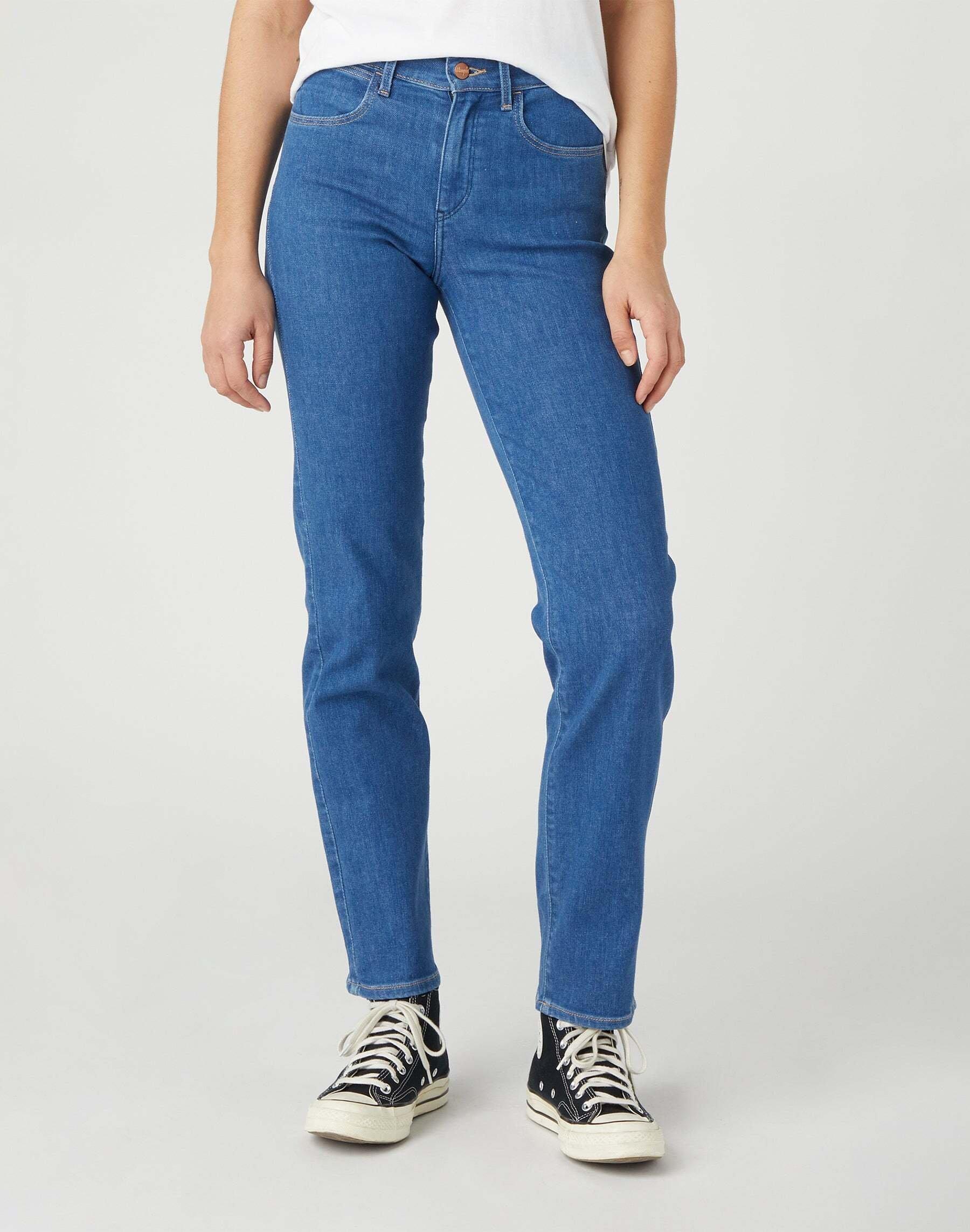 Jeans Straight Damen Blau L32/W30 von Wrangler