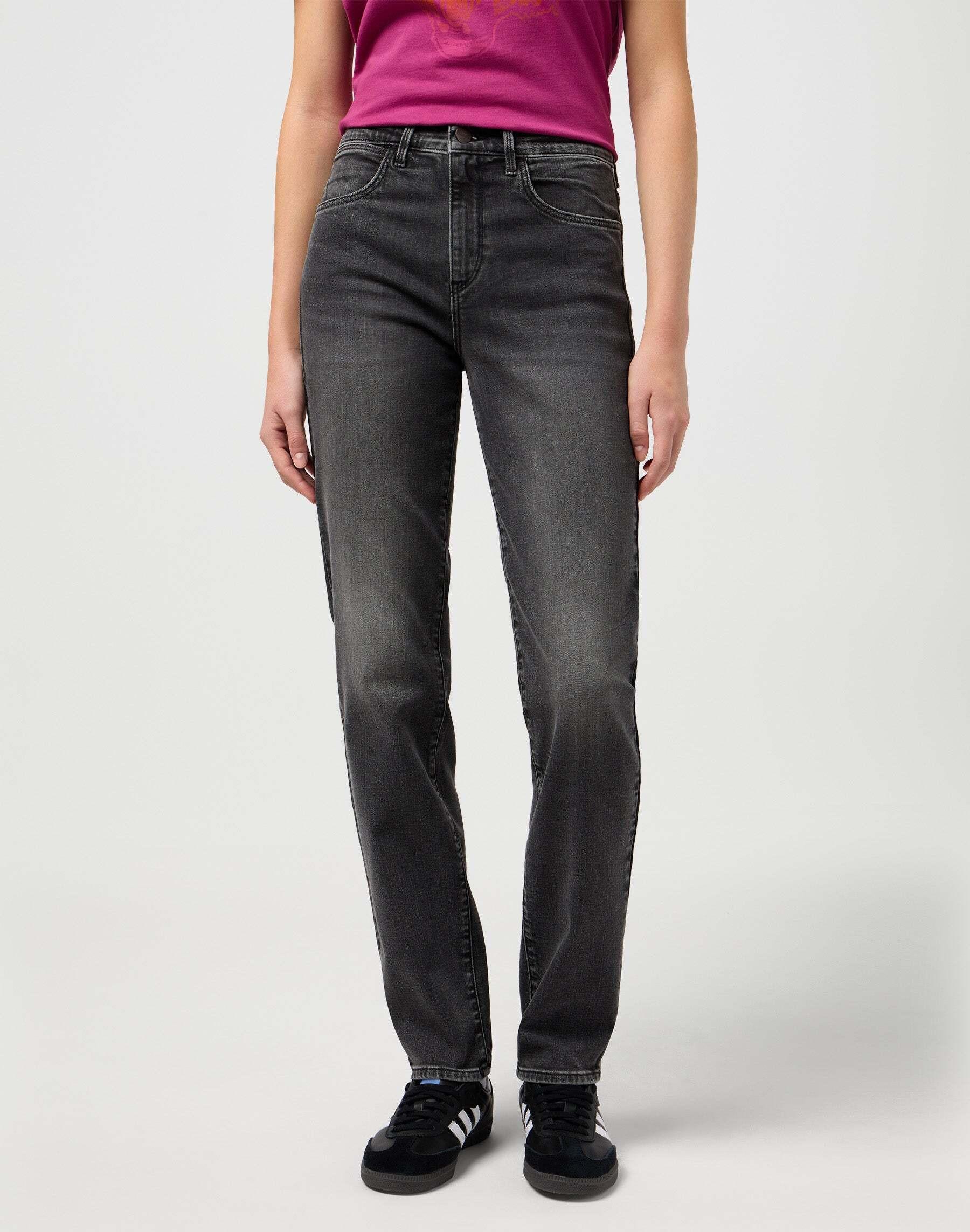 Jeans Straight Damen Taubengrau W27 von Wrangler