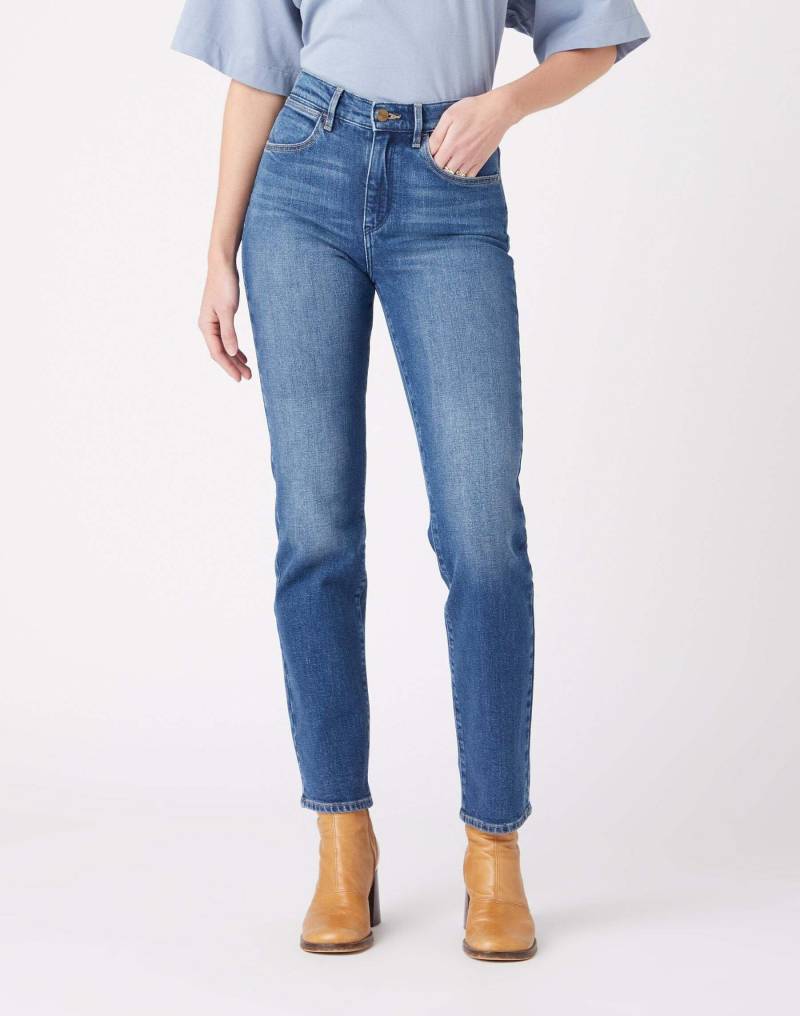 Jeans Straight Leg Straight Damen Blau Denim L32/W28 von Wrangler