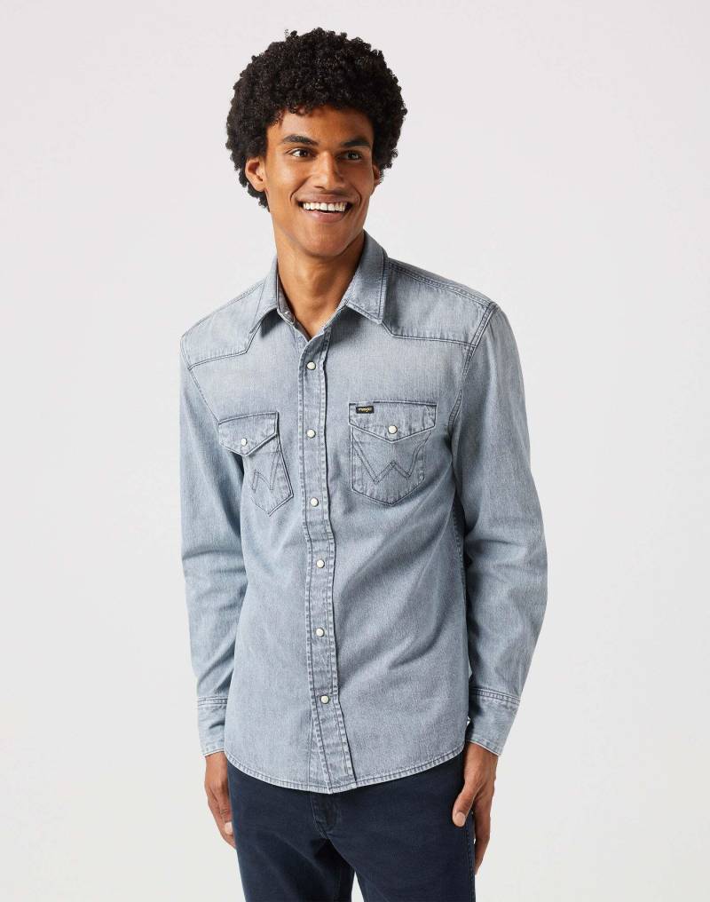 Jeanshemden 27mw Herren Taubengrau M von Wrangler