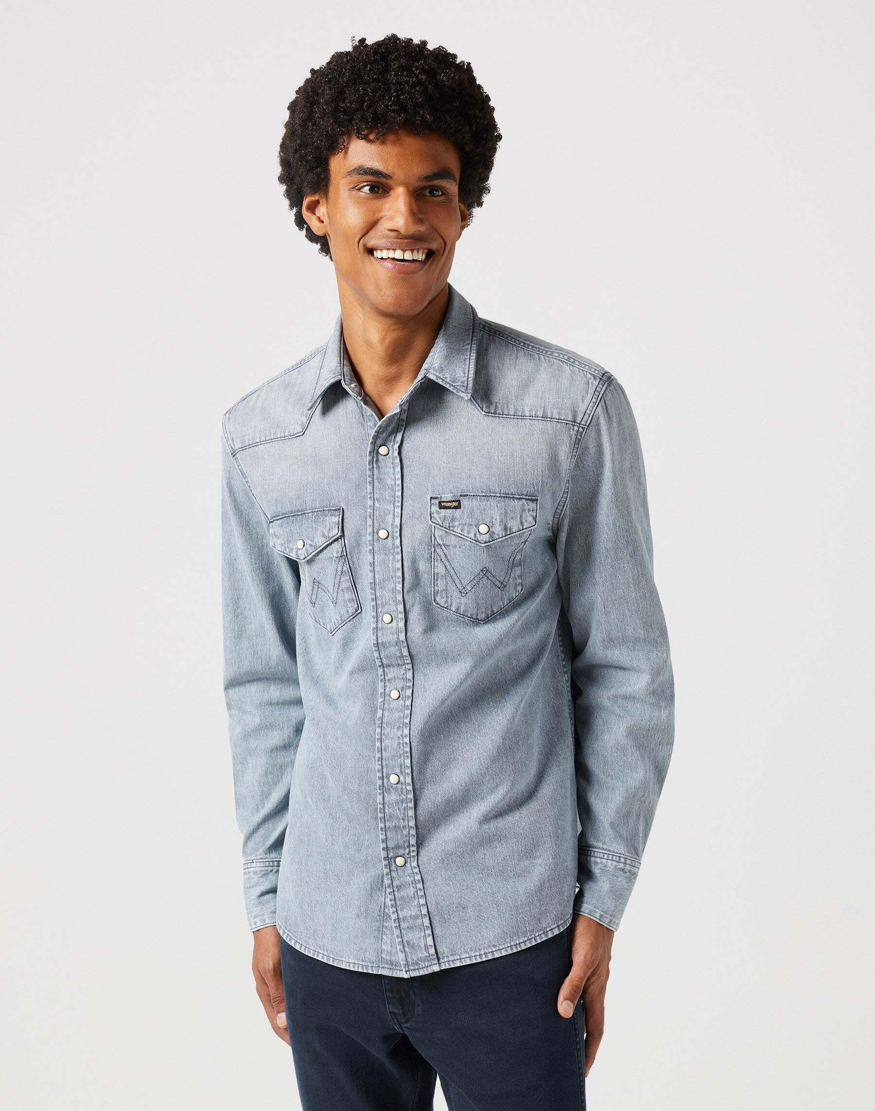 Jeanshemden 27mw Herren Taubengrau S von Wrangler