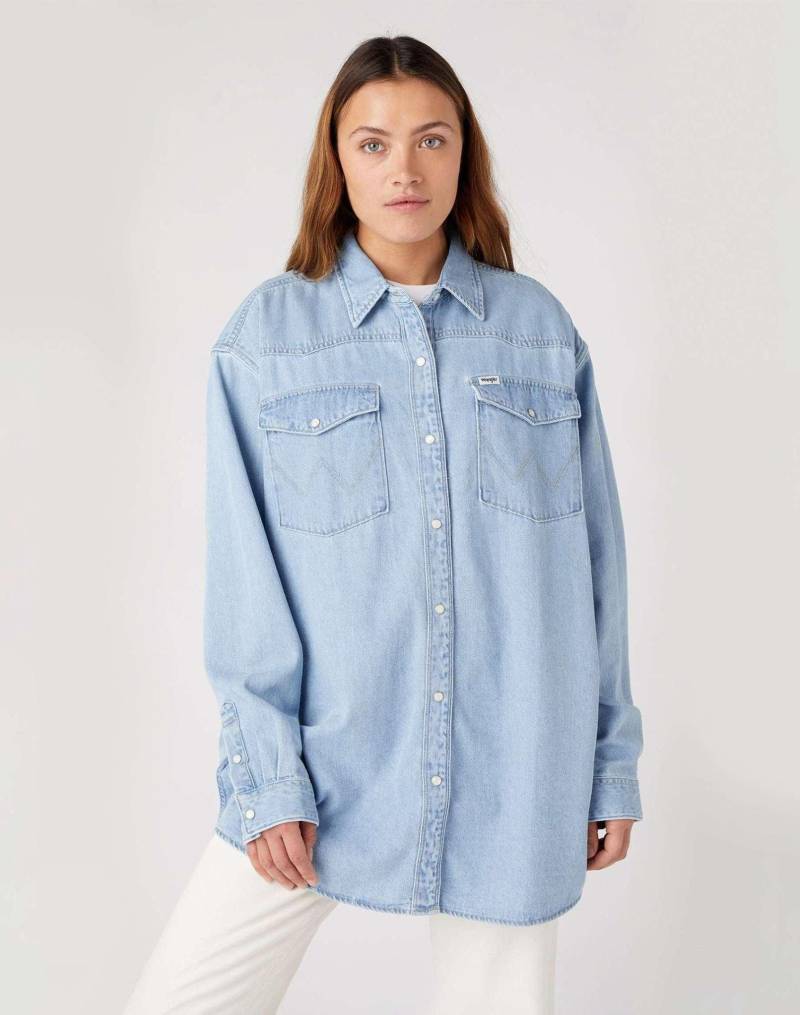 Wrangler - Jeanshemden Jumbo Shirt, für Damen, Blau, Größe S von Wrangler