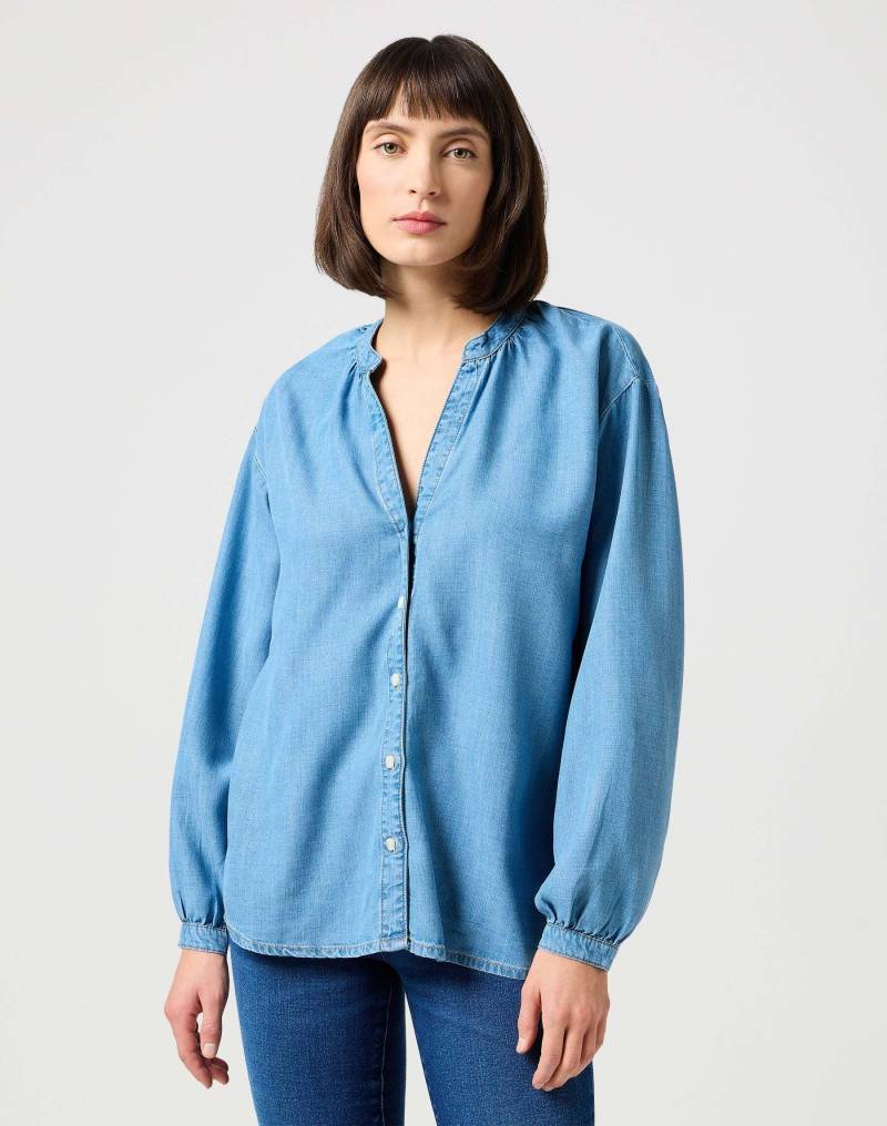 Jeanshemden Poet Sleeve Blouse Damen Blau XS von Wrangler