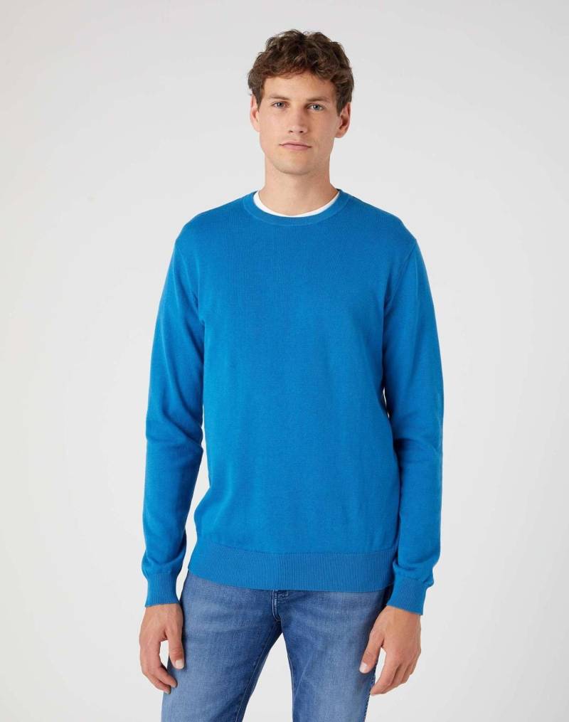 Wrangler - Pullover Crewneck Knit, für Herren, Blau, Größe L von Wrangler