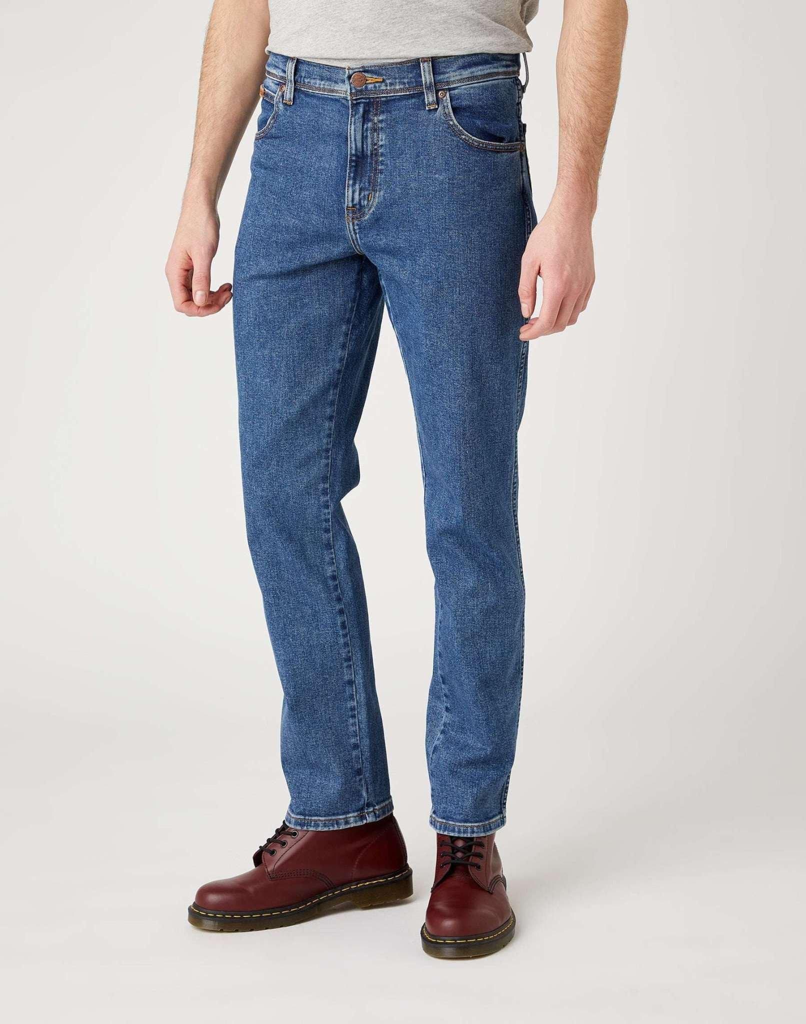 Wrangler - Jeans Straight Leg Texas Slim, für Herren, Blau Denim, Größe W32/L30 von Wrangler