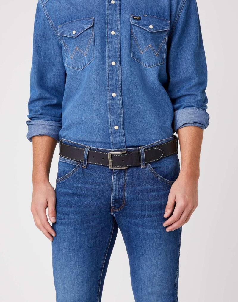 Wrangler - Gürtel Stitched, für Herren, Schwarz, Größe 110 von Wrangler