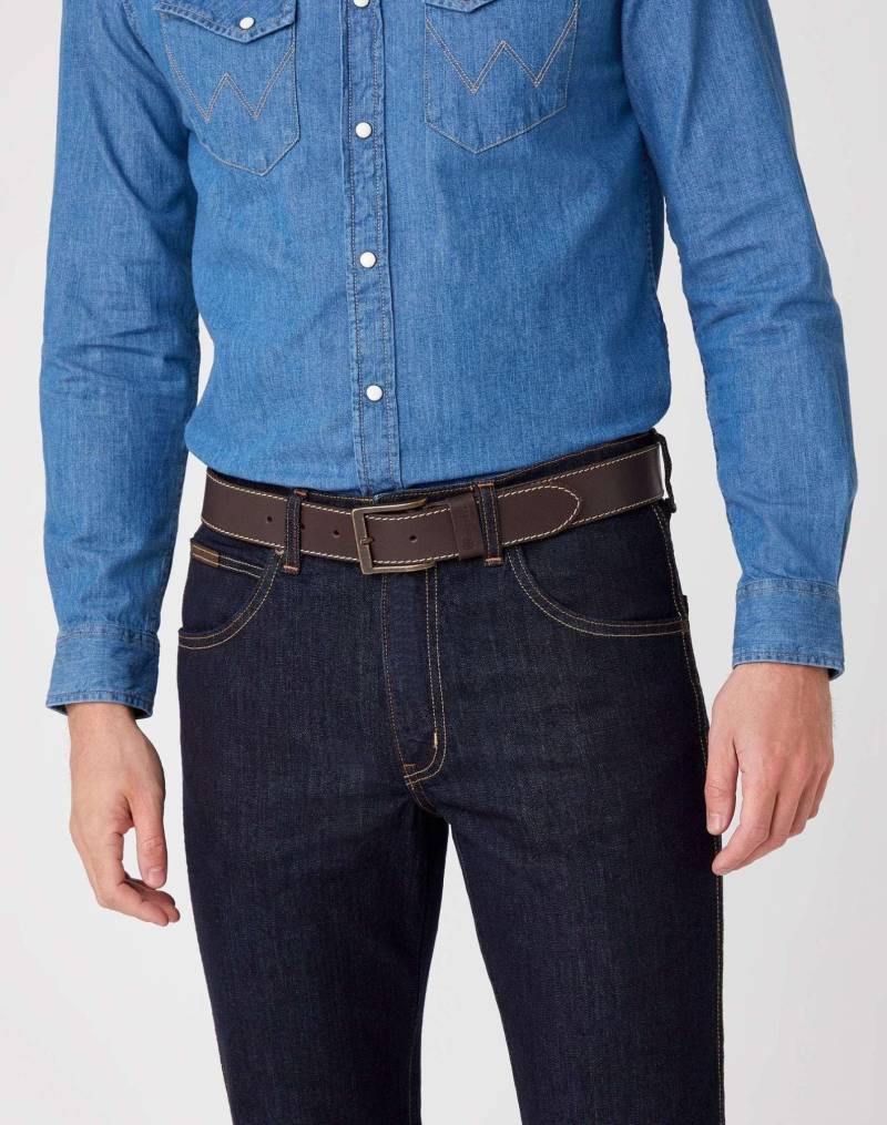 Wrangler - Gürtel Stitched, für Herren, Braun, Größe 115 von Wrangler