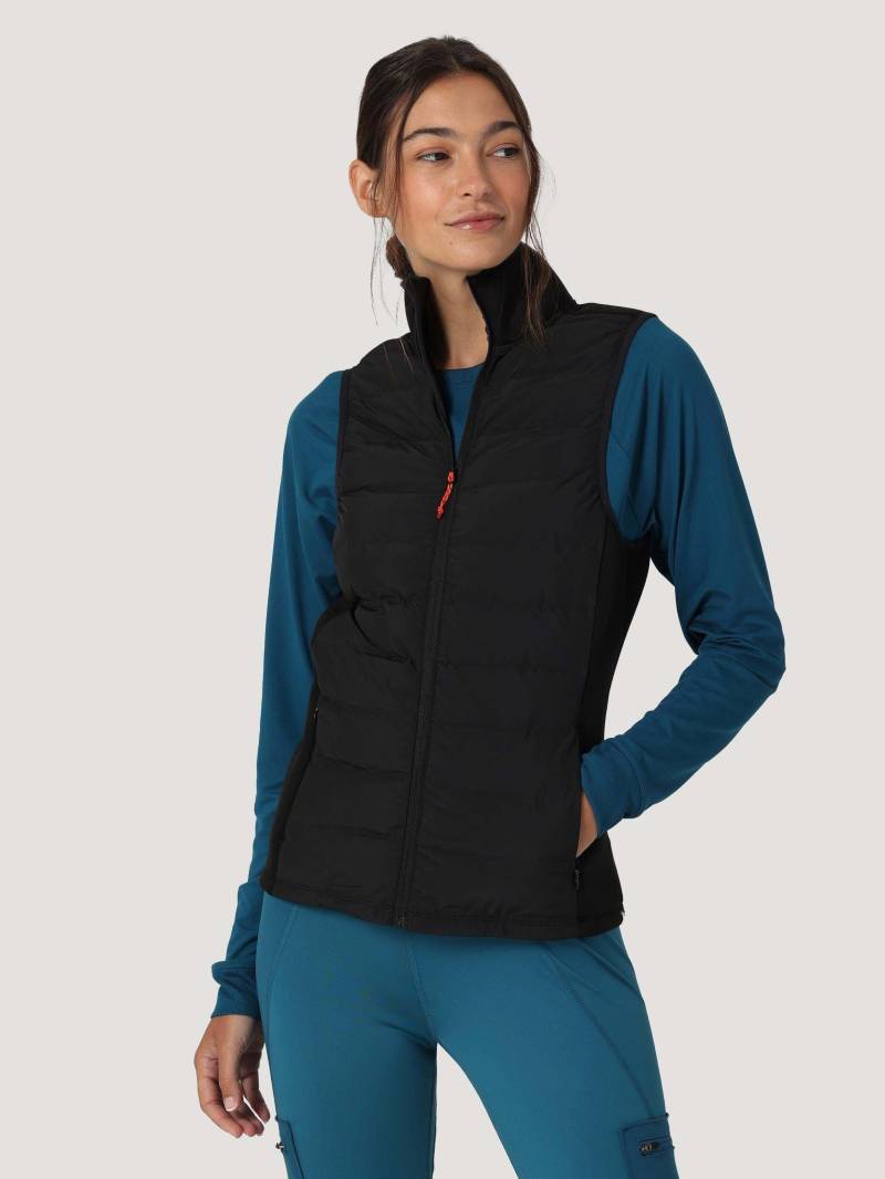 Wrangler - Weste ATG Athletic Hybrid Vest, für Damen, Schwarz, Größe XS von Wrangler