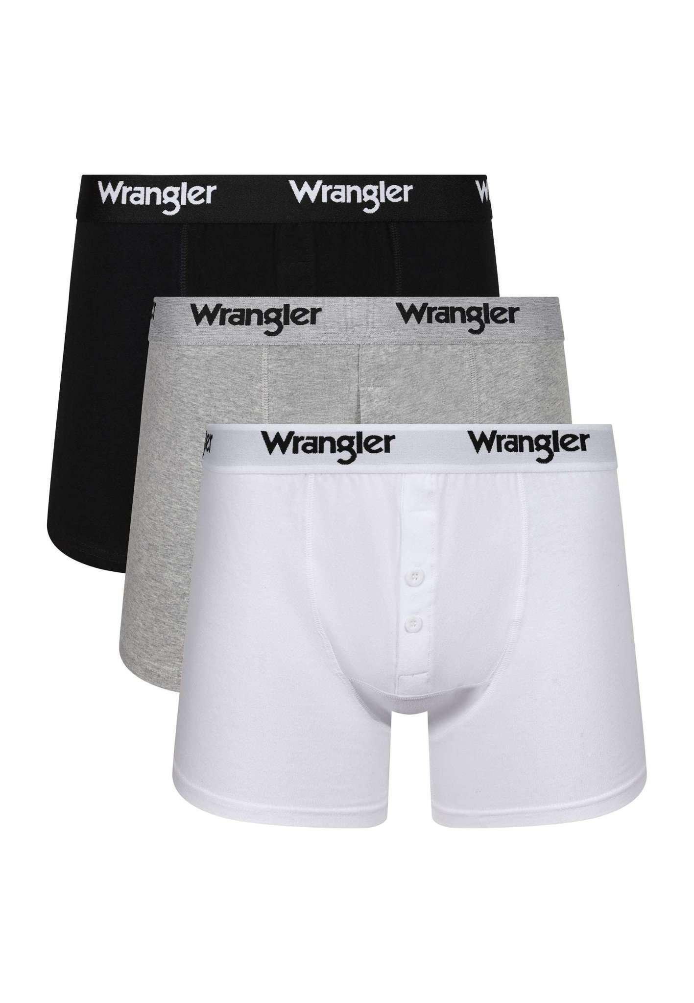 Wrangler - Panties 3 Pack Button Fly Trunks Tait, für Herren, Schwarz, Größe M von Wrangler