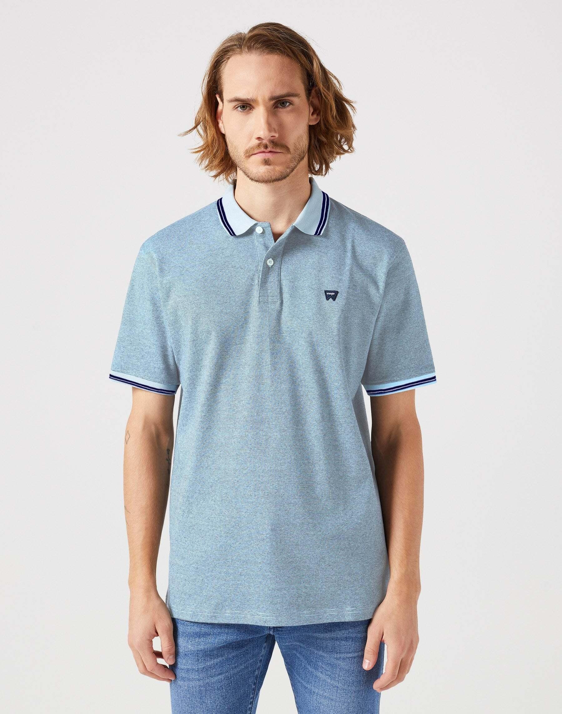 Polos Polo Shirt Herren Hellblau L von Wrangler