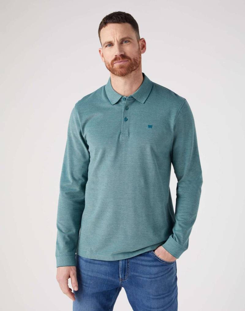 Wrangler - Pullover LS REFINED POLO, für Herren, Grün, Größe S von Wrangler