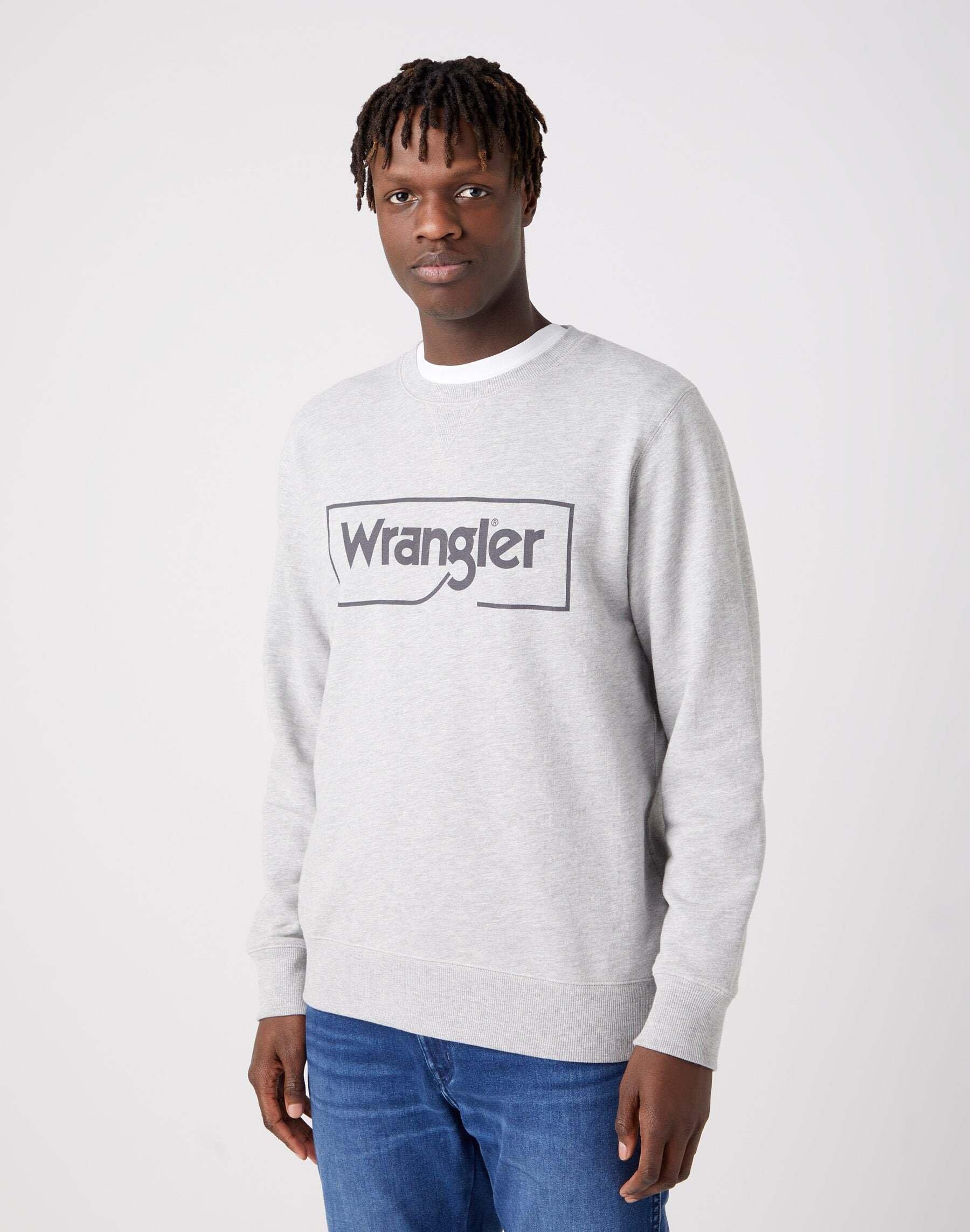 Sweatshirt Frame Logo Crew Herren Taubengrau M von Wrangler