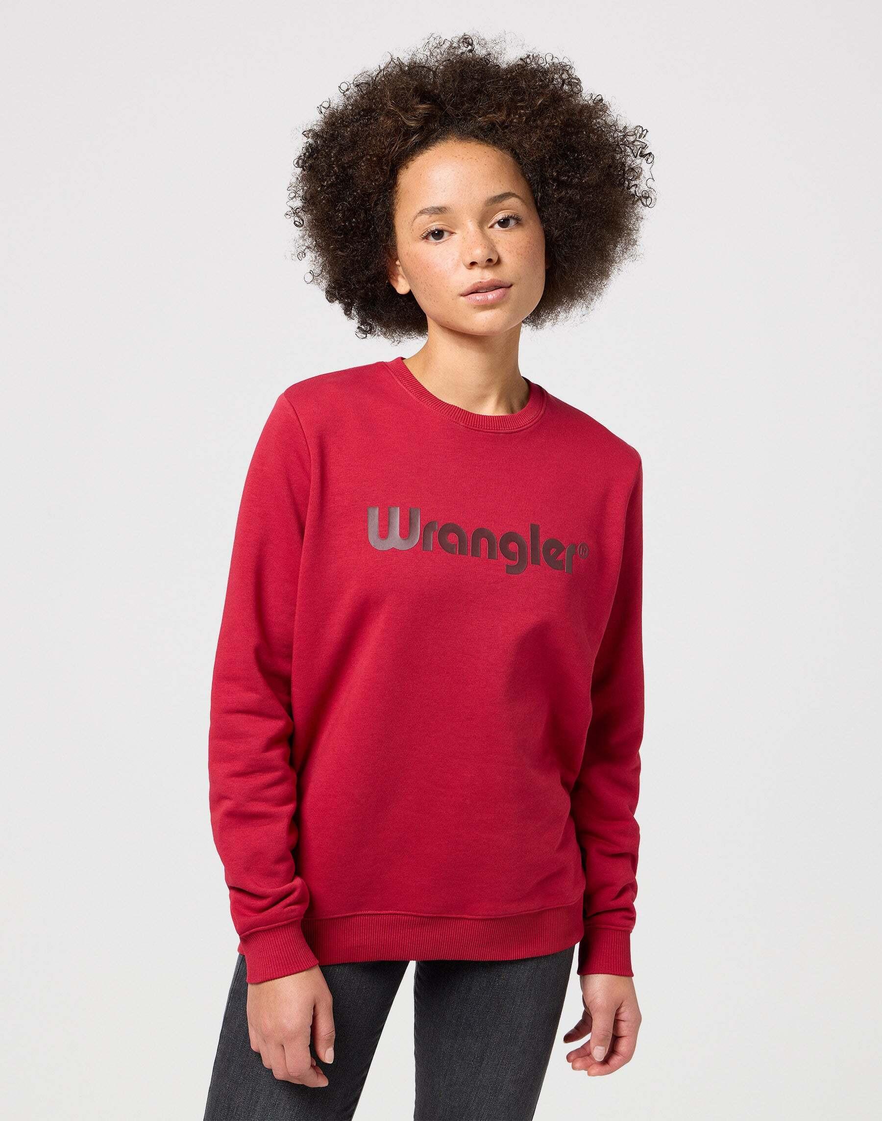 Sweatshirts Crew Sweatshirt Damen Rot Bunt S von Wrangler