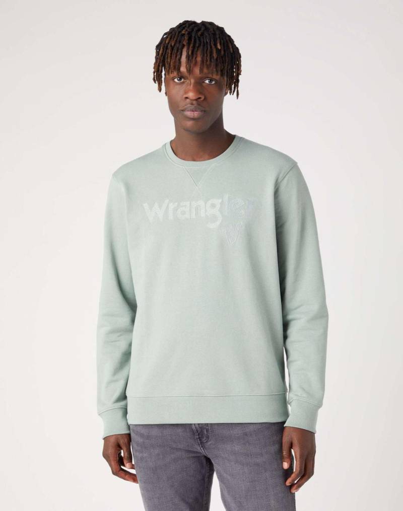 Sweatshirts Logo Crew Sweat Herren Grün M von Wrangler