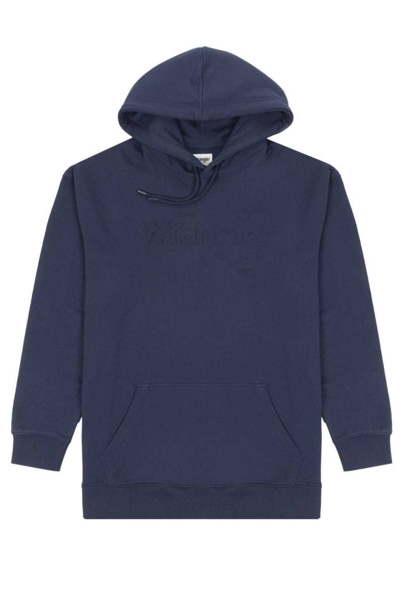 Wrangler - Sweatshirts Logo Hoodie, für Herren, Blau, Größe L von Wrangler