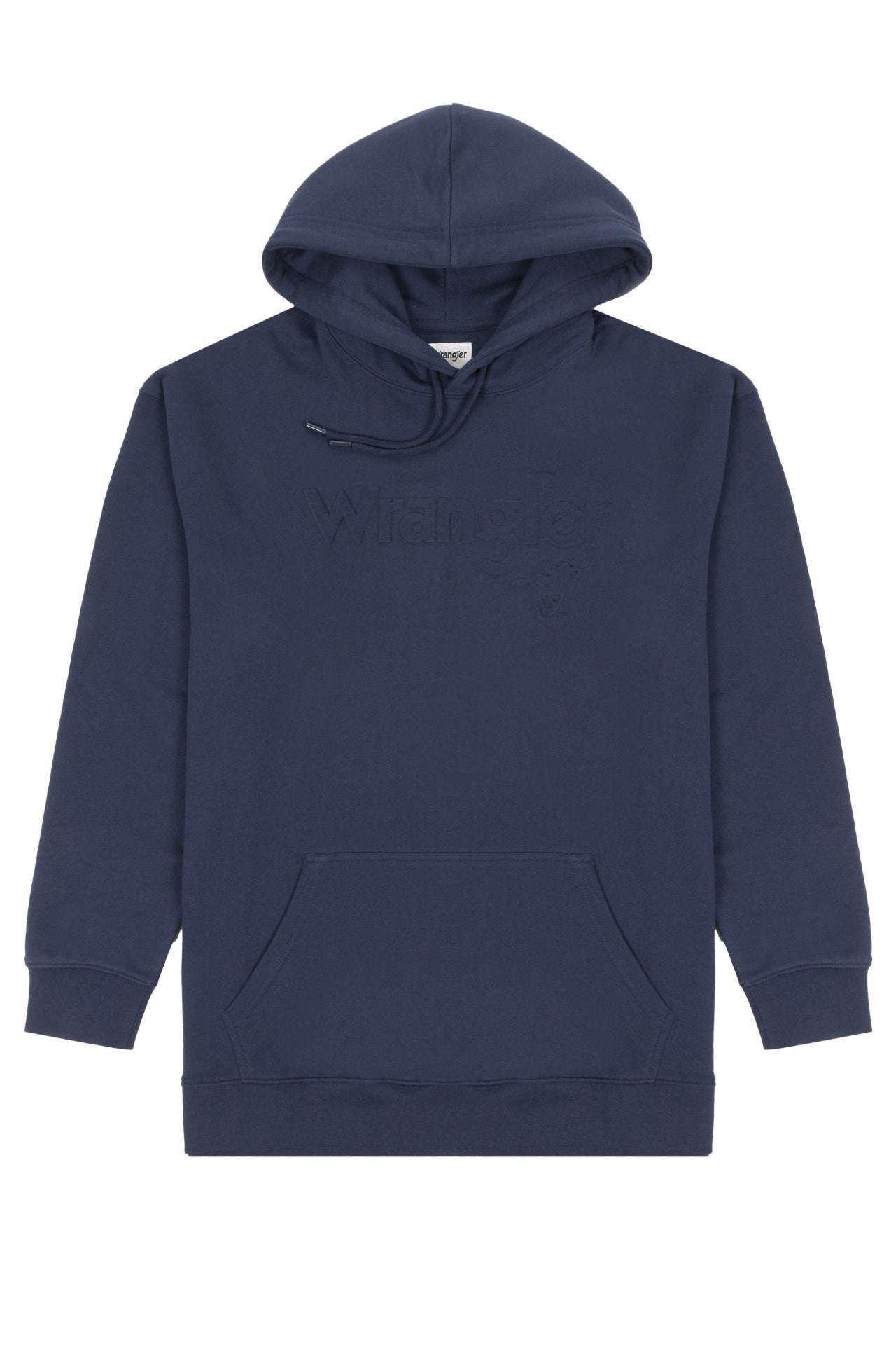 Sweatshirts Logo Hoodie Herren Blau XL von Wrangler