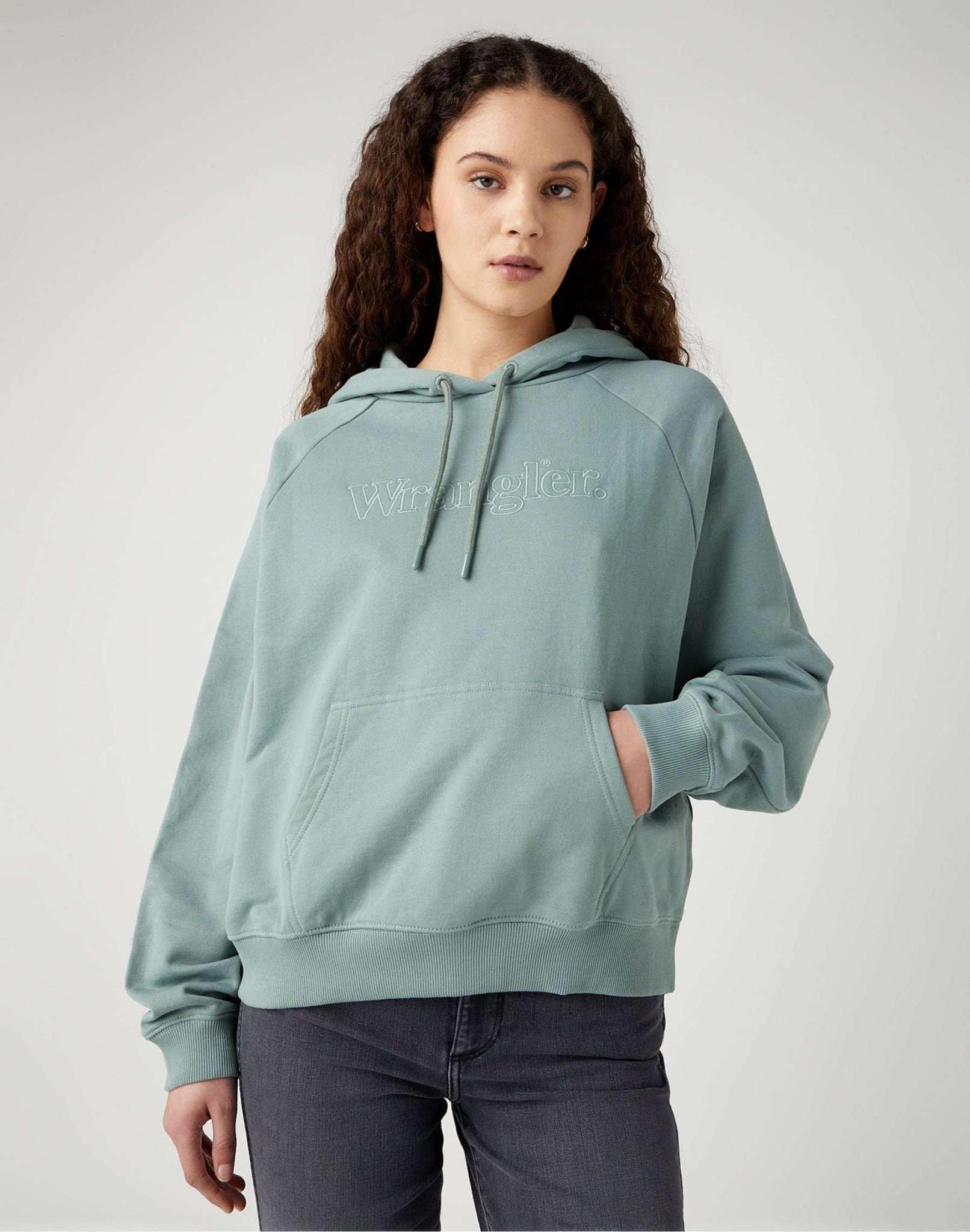 Sweatshirts Relaxed Hoodie Damen Grün M von Wrangler