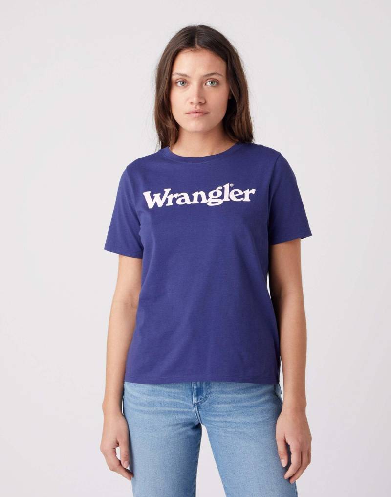 Wrangler - T-Shirt Regular, für Damen, Blau, Größe S von Wrangler