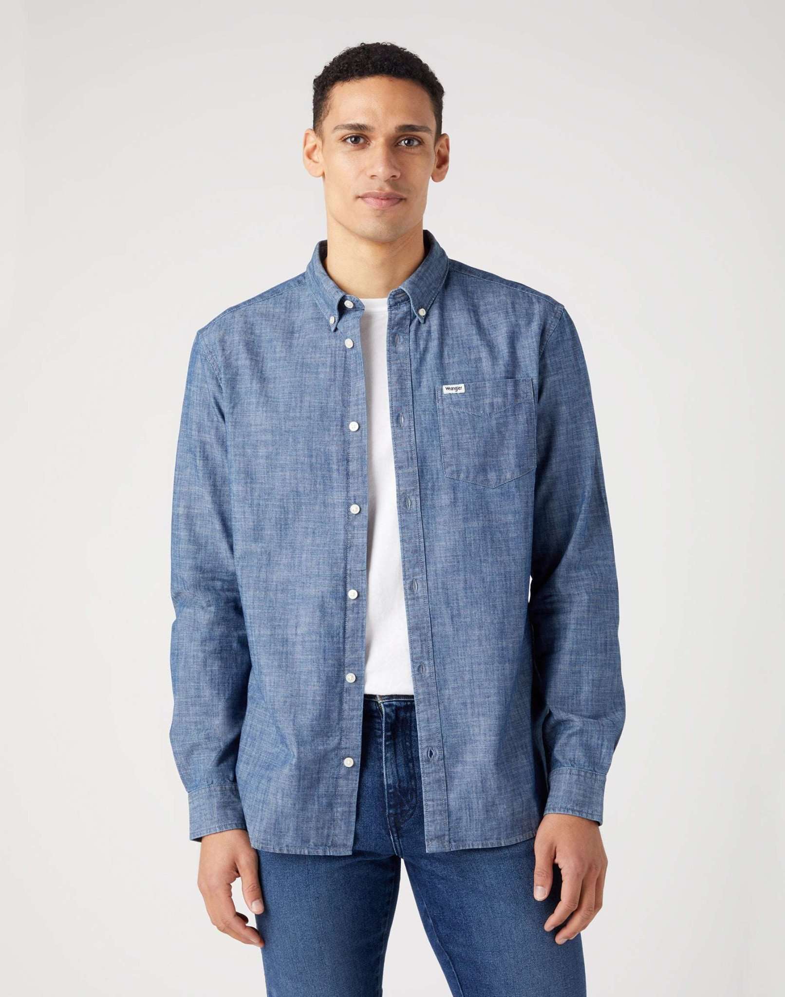 Wrangler Langarmhemd »Wrangler Hemden LS 1 Pocket Button Down Shirt« von Wrangler