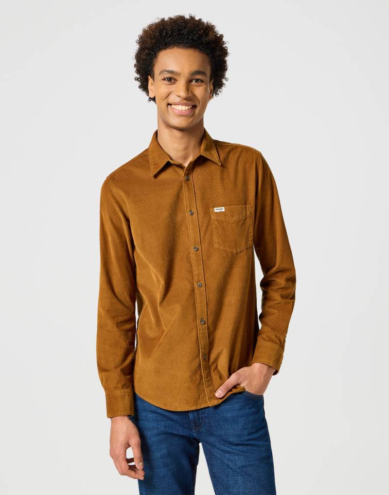 Wrangler Langarmhemd »1 PKT CORDUROY SHIRT«, mit Logodruck von Wrangler