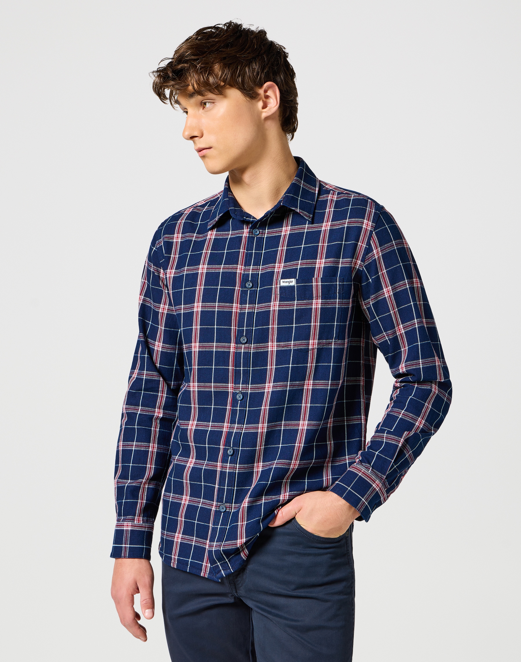 Wrangler Langarmhemd »1 PKT SHIRT«, mit Karomuster von Wrangler