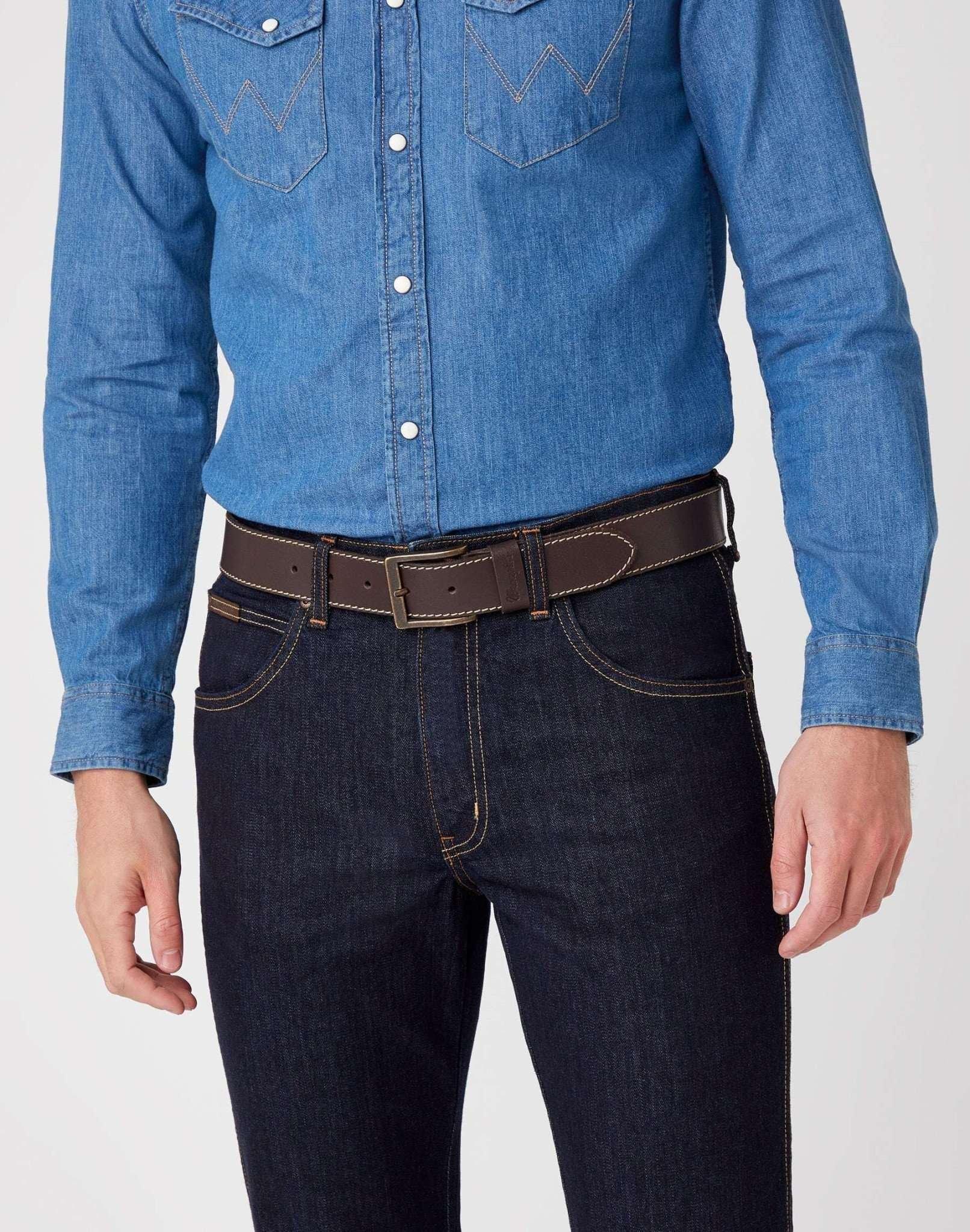 Gürtel Stitched Herren Braun 105 von Wrangler