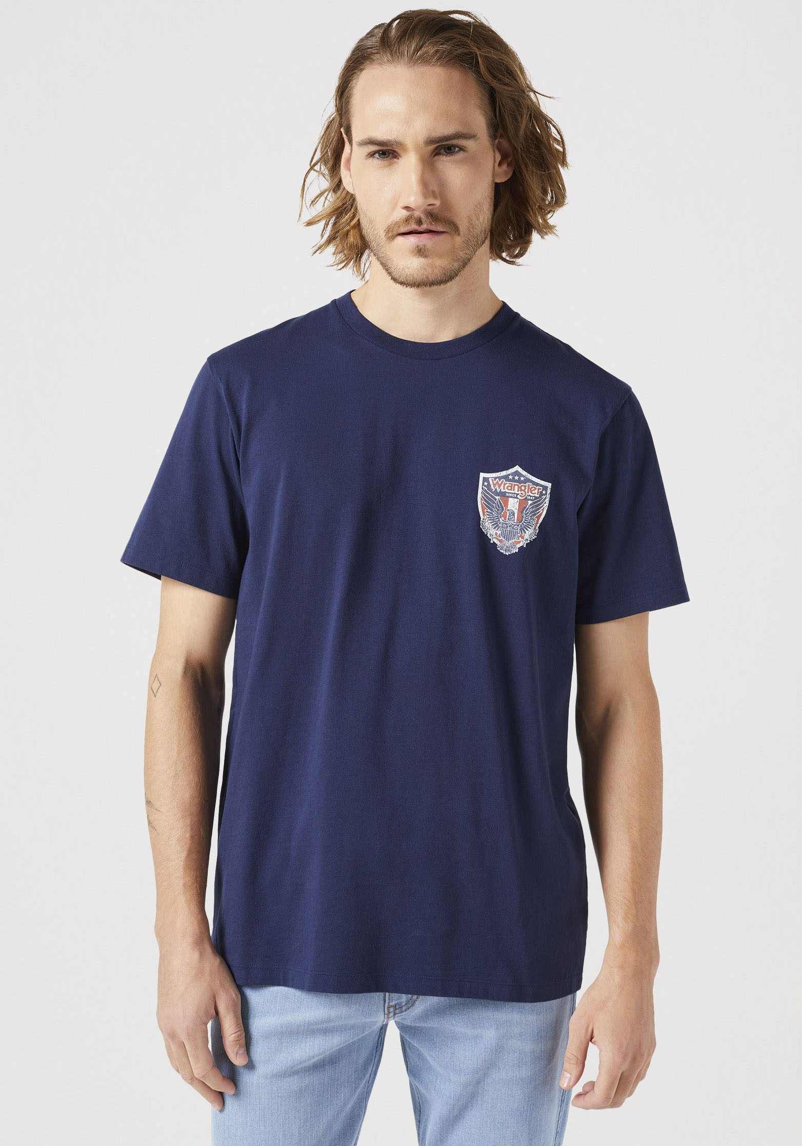 Wrangler T-Shirt »AMERICANA«, mit Markenlabel auf der Brust von Wrangler
