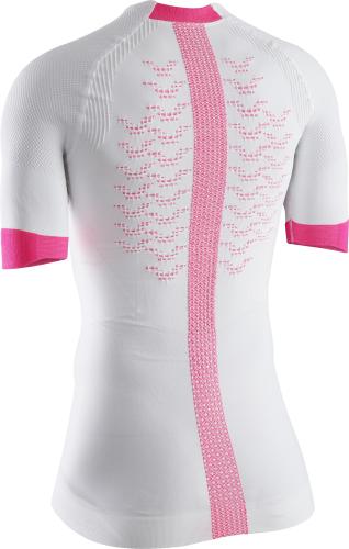 X-BIONIC The Trick 4.0 Running Shirt SH SL Damen - arctic white / neon flamingo (Grösse: L) von X-BIONIC