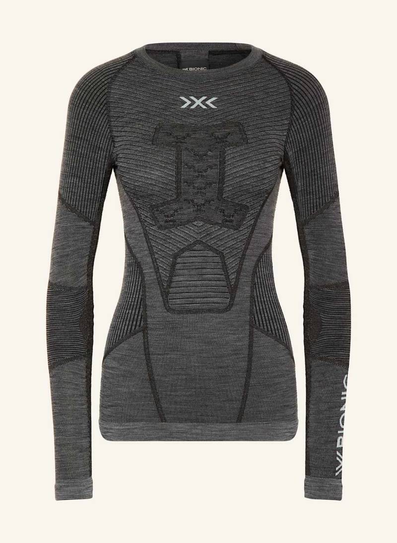 X-Bionic Funktionswäsche-Shirt Symbio Merino Aus Merinowolle grau von X-BIONIC