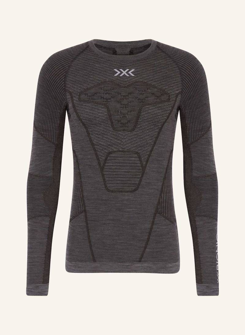 X-Bionic Funktionswäsche-Shirt Symbio Merino Aus Merinowolle grau von X-BIONIC