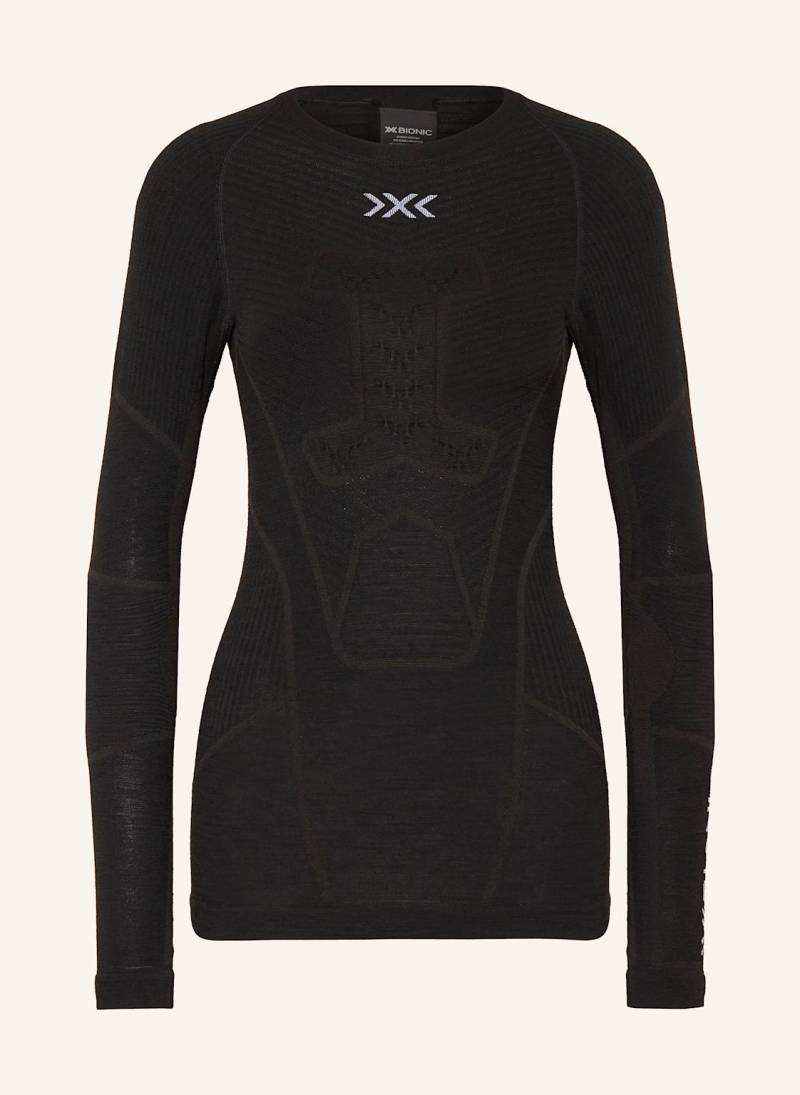 X-Bionic Funktionswäsche-Shirt Symbio Merino Aus Merinowolle schwarz von X-BIONIC