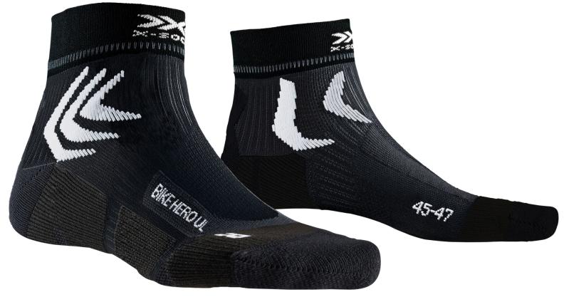 X-SOCKS Bike Hero Ultra light Unisex - opal black / arctic white (Grösse: 35-38) von X-SOCKS