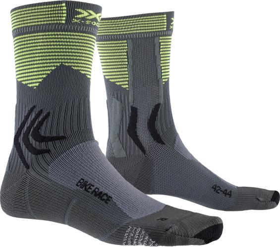 X-SOCKS Bike Race Unisex - charcoal / phyton yellow (Grösse: 35-38) von X-SOCKS