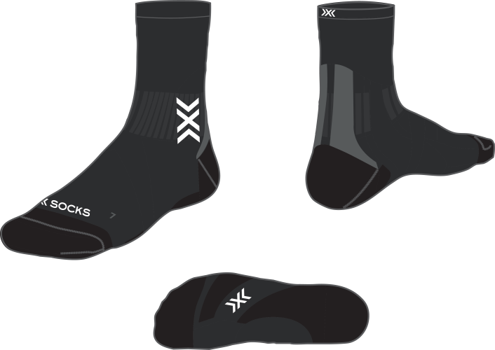 X-SOCKS Herren Run Discover Merino Crew - schwarz/grau (Grösse: 35-38) von X-SOCKS