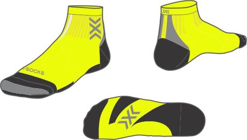 X-SOCKS Run Discover Ankle - fluo yellow opal black (Grösse: 35-38) von X-SOCKS