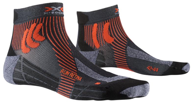 X-SOCKS Run Retina 4.0 Herren - stone grey melange / x-orange (Grösse: 39-41) von X-SOCKS