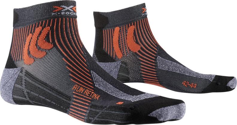 X-SOCKS Run Retina Herren - stone grey melange/x-orange (Grösse: 35-38) von X-SOCKS